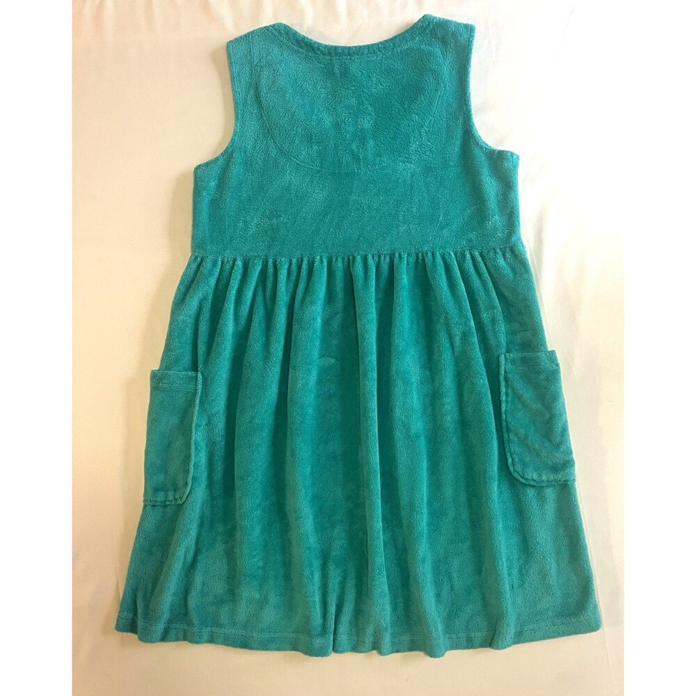Coral Bay terry cloth swimsuit cover-up dress Sz S Teal Cozy Beach Travel Summer
